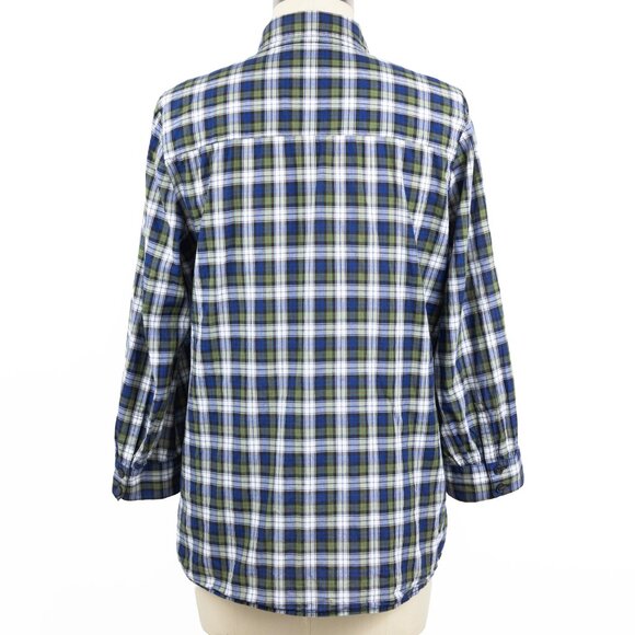 Tory Burch Tartan Plaid Button Down Ruffle Shirt - Size 12 - Picture 2 of 13